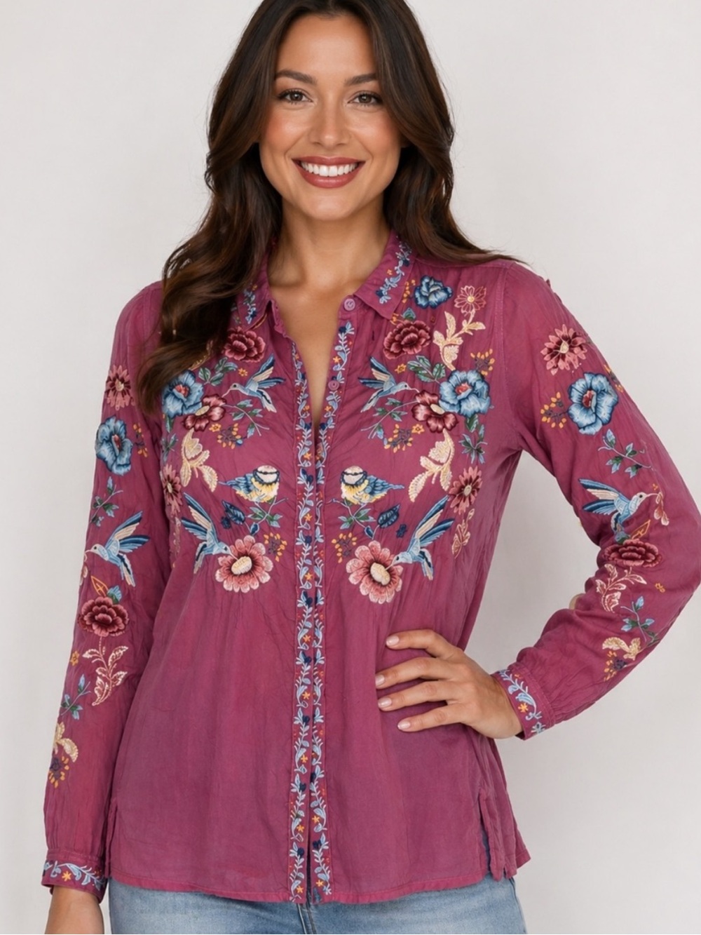 Johnny Was heavily embroidered Tiffany BLOUSE NWT RARE